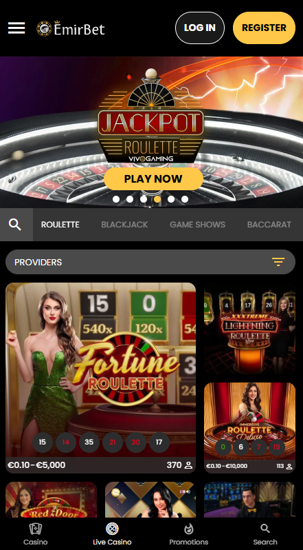 EmirBet Καζίνο Ζωντανά παιχνίδια
