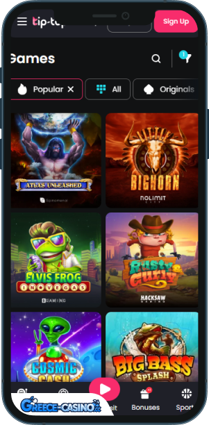 Tip-Top Bet Kazíno epharmoyí yia kinitá