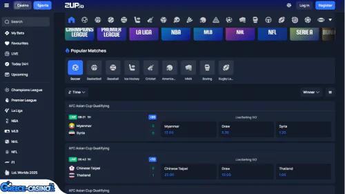 2UP Kazíno athlitismós