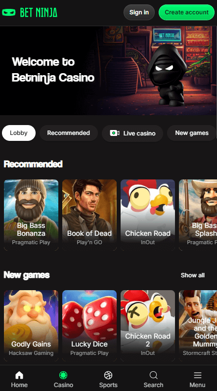 Betninja Καζίνο Λόμπι