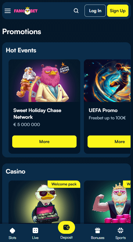 Fano Bet Προσφορές Καζίνο
