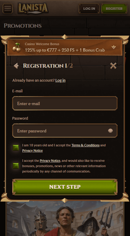 Lanista Καζίνο Εγγραφή