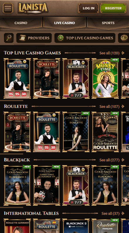 Lanista Καζίνο Ζωντανά παιχνίδια