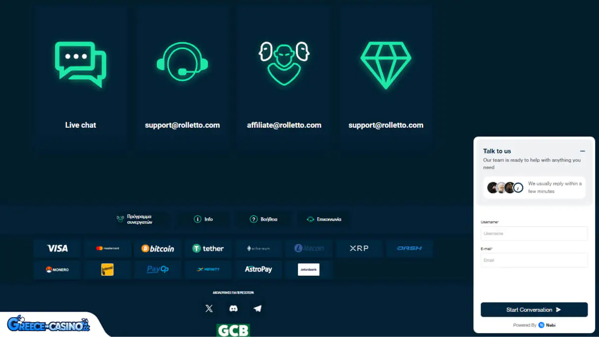 Rolletto Kazíno ipostírixi