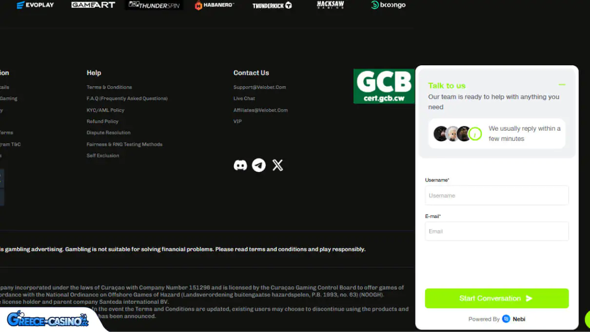 Velobet Kazíno ipostírixi