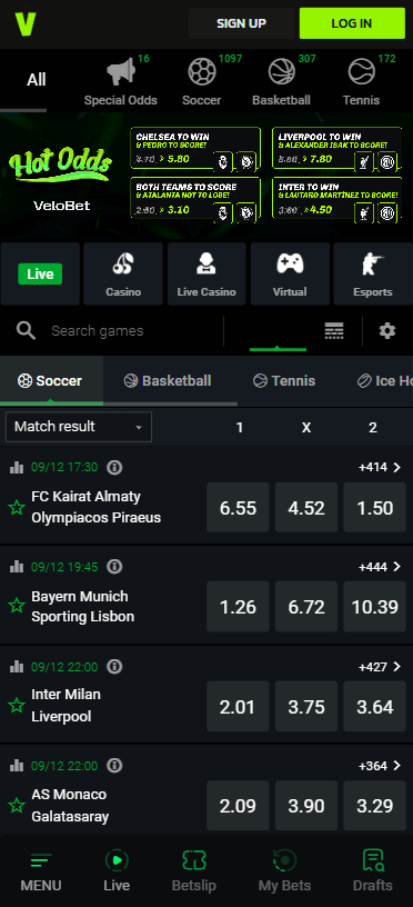 Velobet Καζίνο Αθλητικά στοιχήματα