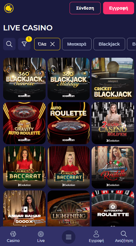 Spinorhino Καζίνο Ζωντανά παιχνίδια