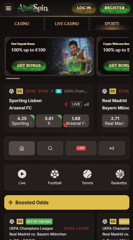 AlterSpin Καζίνο Στοιχηματισμός