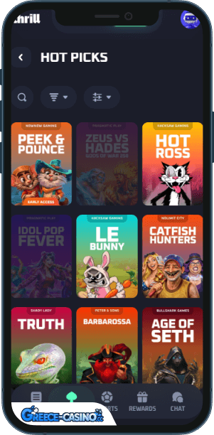 Thrill Kazíno epharmoyí yia kinitá