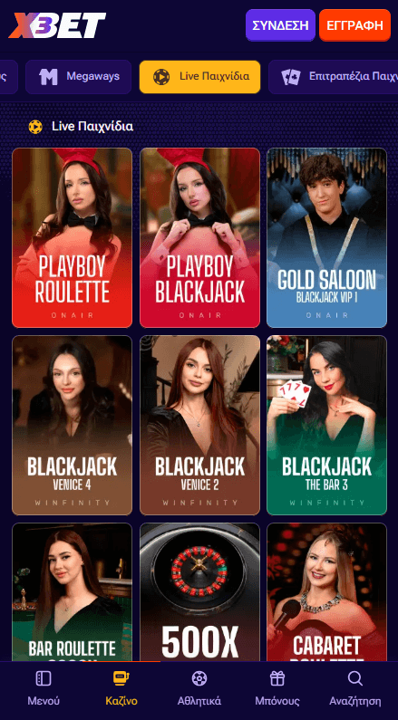 X3bet Καζίνο Ζωντανά παιχνίδια