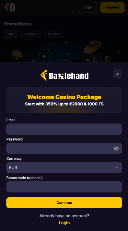 Dazzlehand Καζίνο Εγγραφή